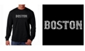 LA Pop Art Men's Word Art Long Sleeve T-Shirt - Boston Neighborhoods